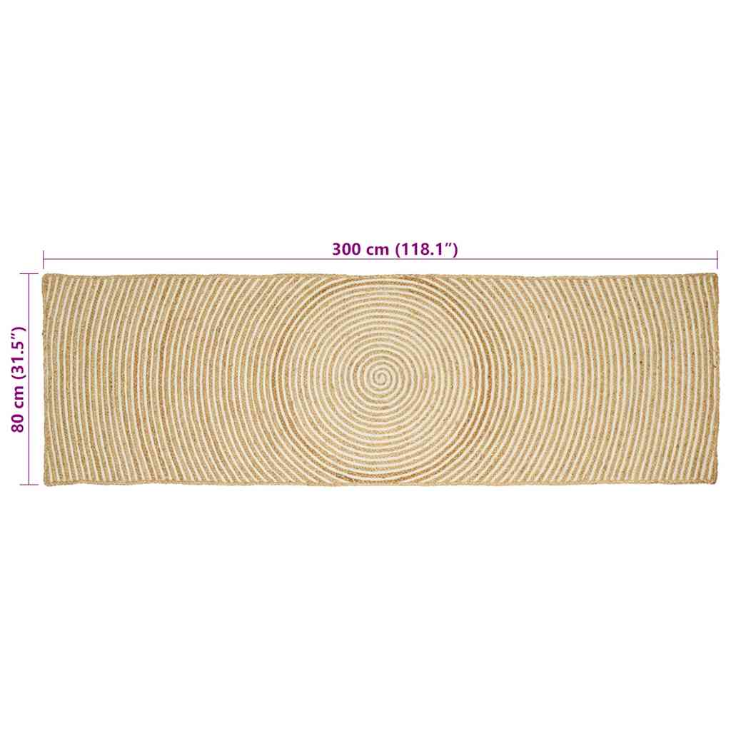 Területszőnyegek Fehér 80 x 300 cm Juta