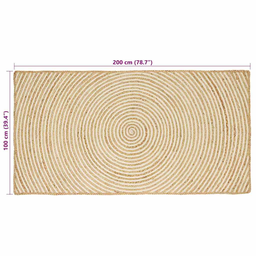 Területszőnyegek Fehér 100 x 200 cm Juta