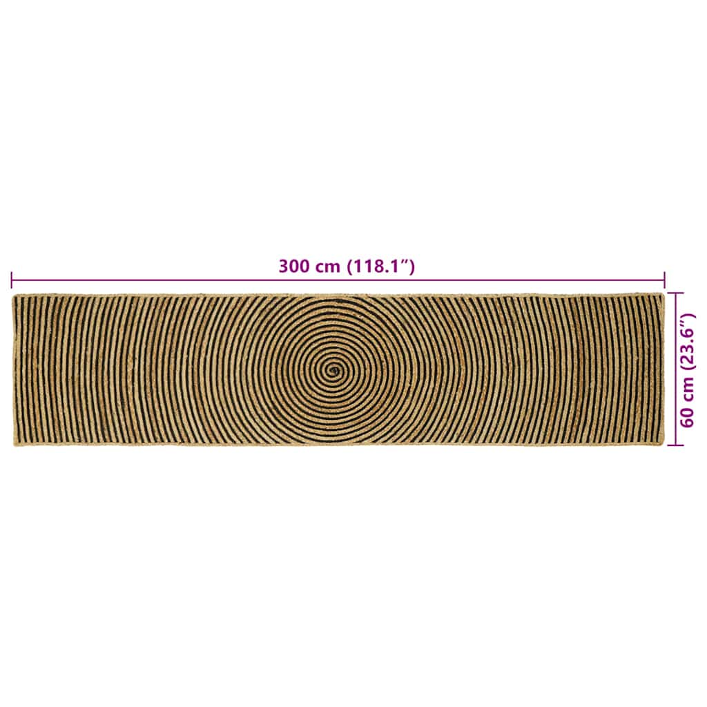 Területszőnyegek Fekete 60 x 300 cm Juta