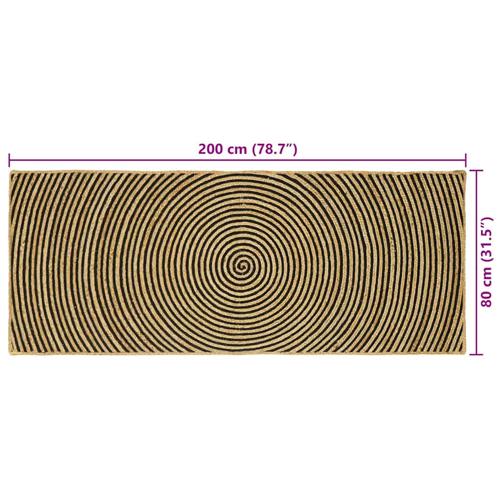 Területszőnyegek Fekete 80 x 200 cm Juta