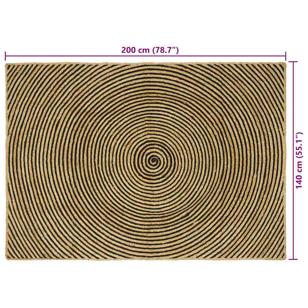 Területszőnyegek Fekete 140 x 200 cm Juta