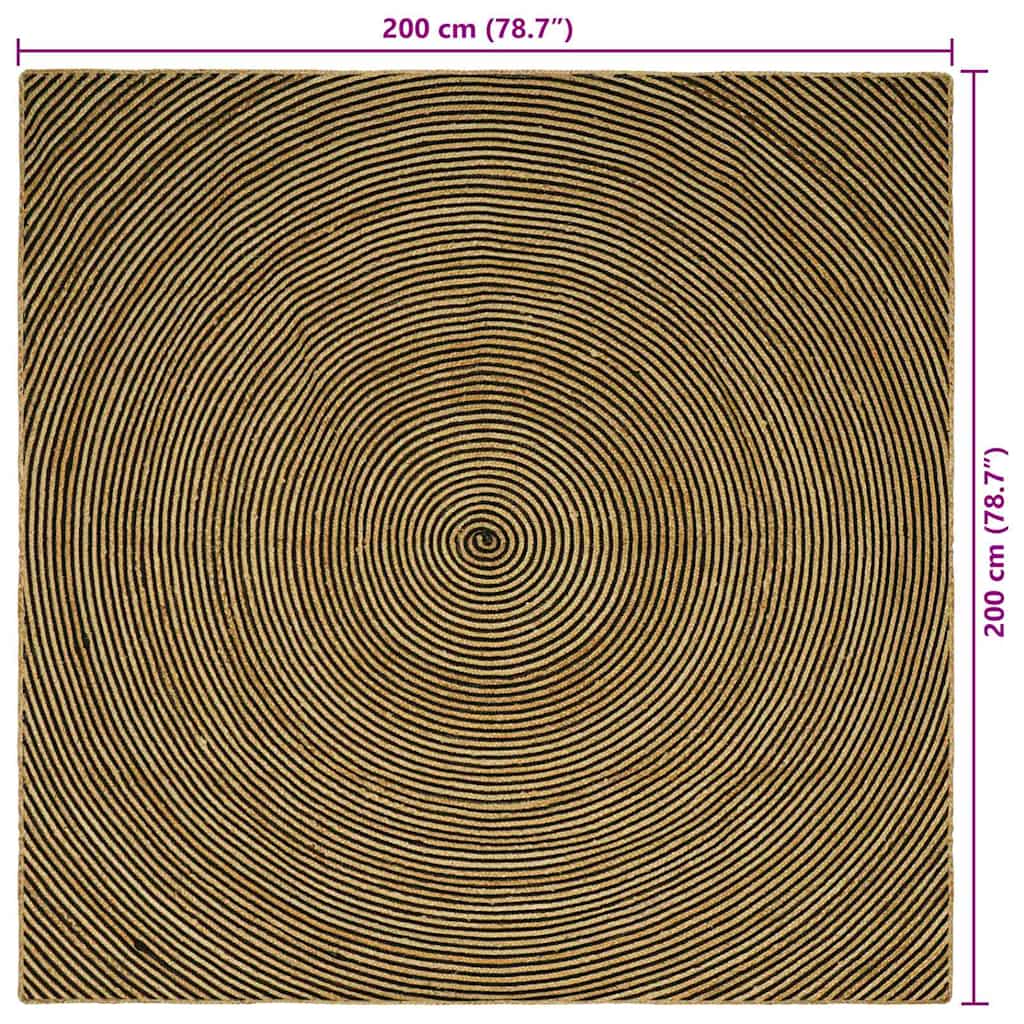 Területszőnyegek Fekete 200 x 200 cm Juta