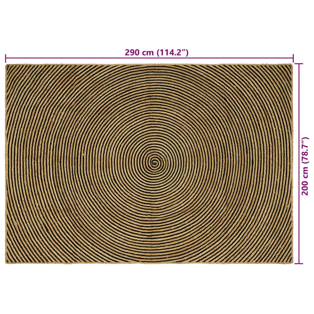 Területszőnyegek Fekete 200 x 290 cm Juta
