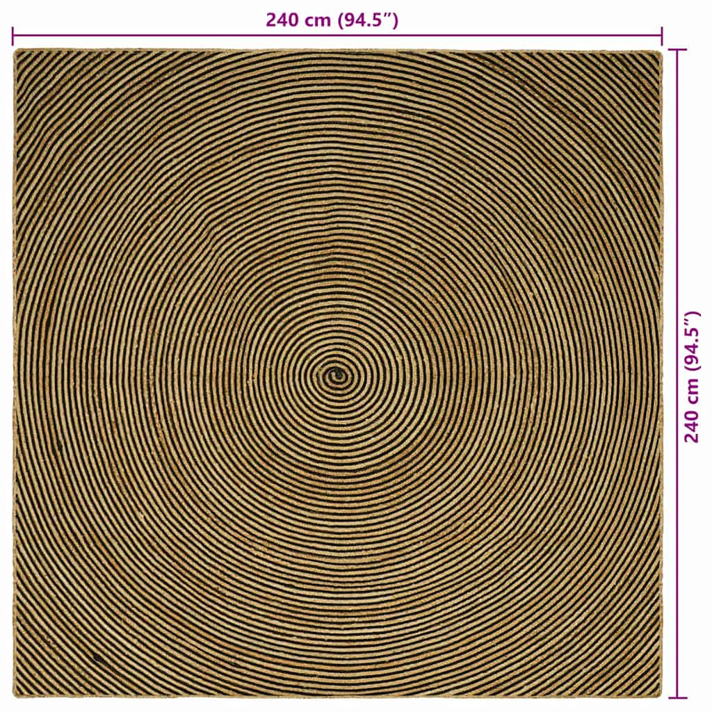 Területszőnyegek Fekete 240 x 240 cm Juta
