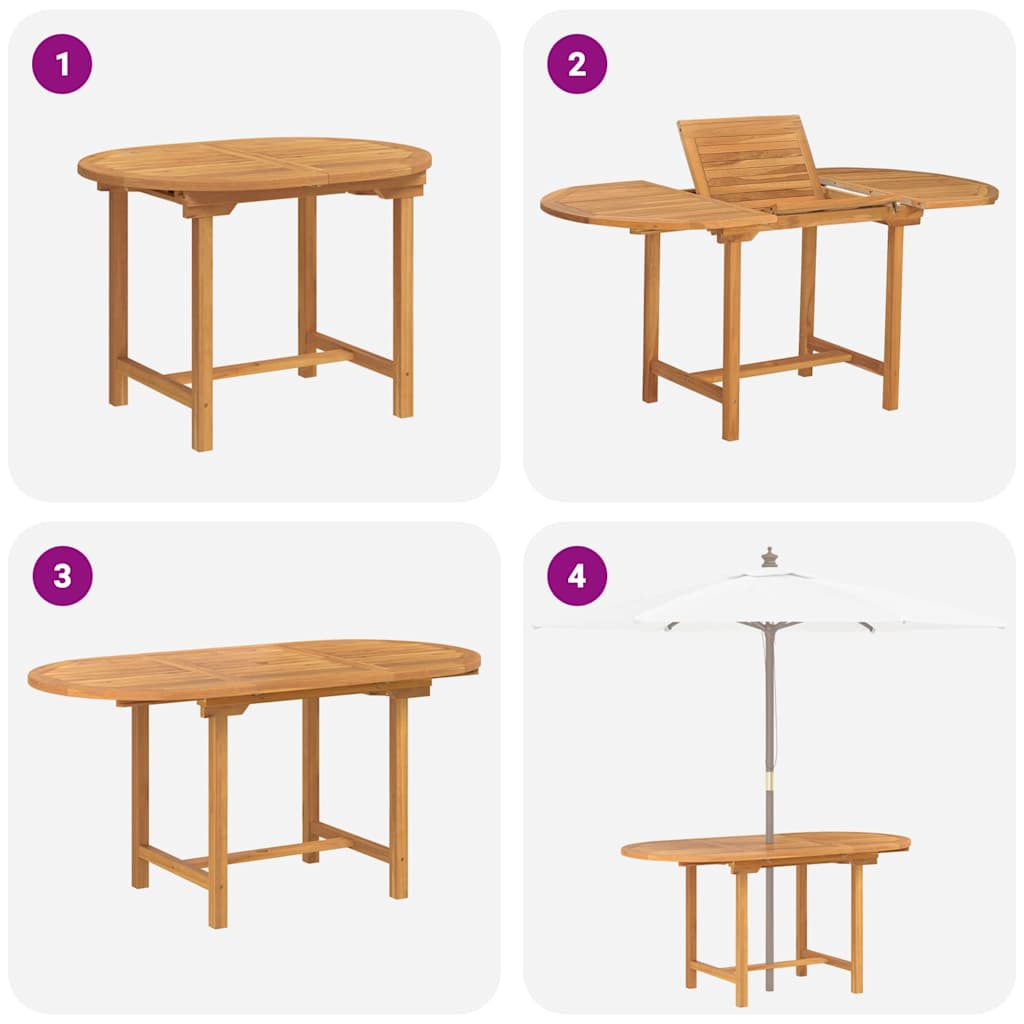 Kert étkező szett 7 pcs Barna Tömör Teakfa