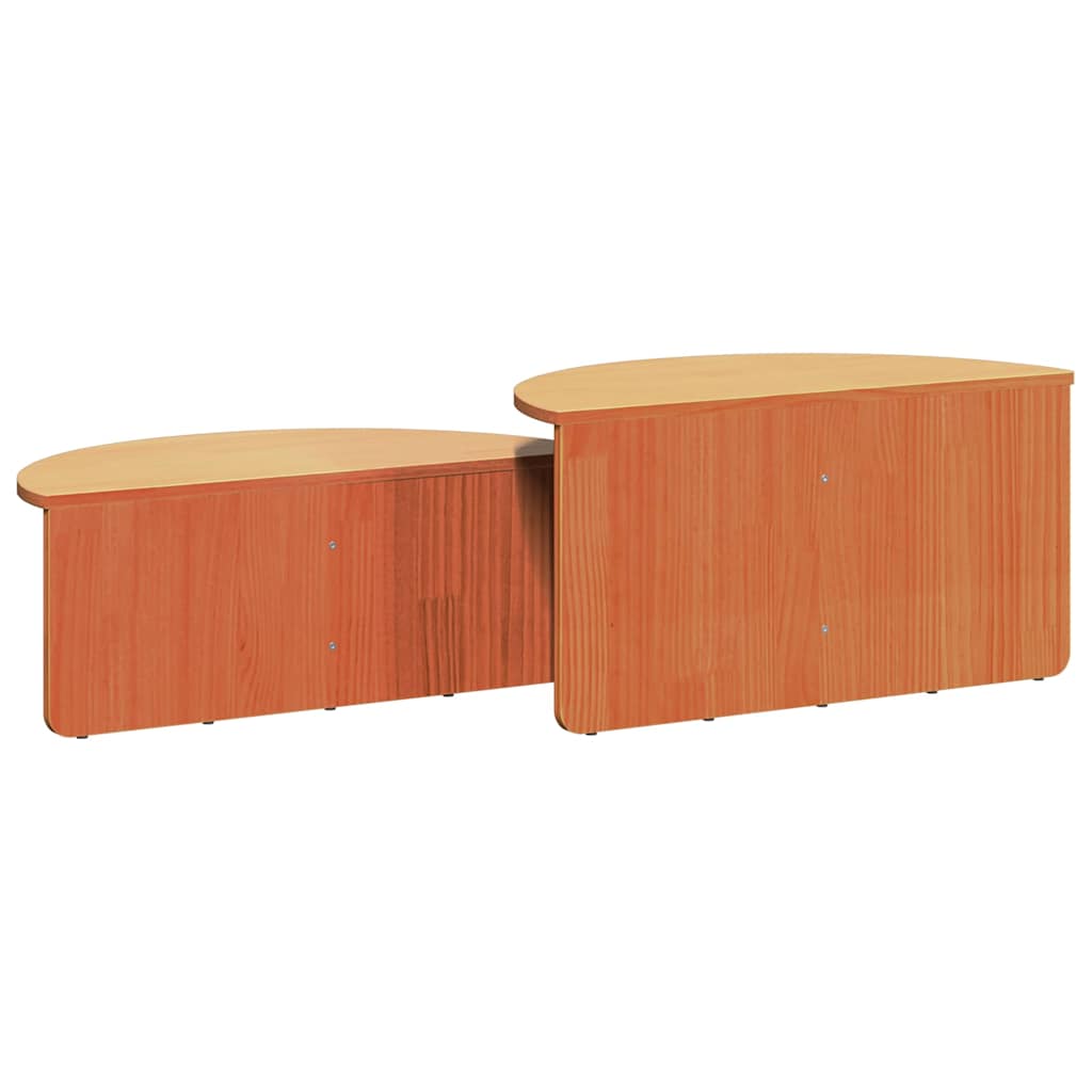 Dohányzóasztal 2 pcs Faggyú barna Tömör fenyőfa