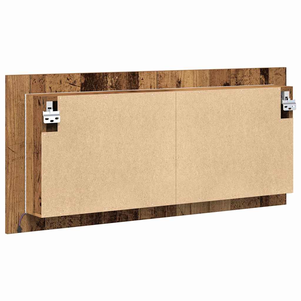 LED Tükörszekrény Öreg fa 100 x 12 x 45 cm Szerelt Fa