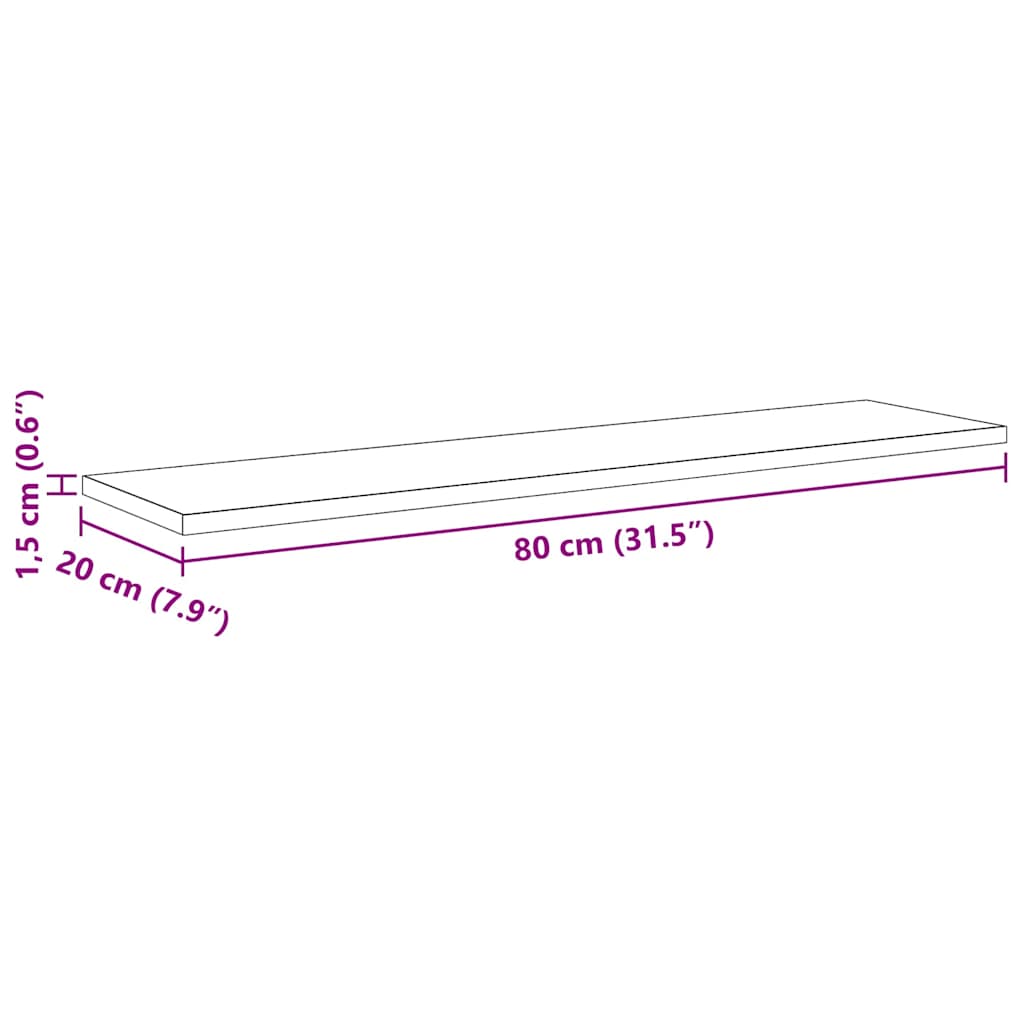 Polcos könyvespolc 3 szintes 4 db 80 x 20 x 1,5 cm Szerelt Fa