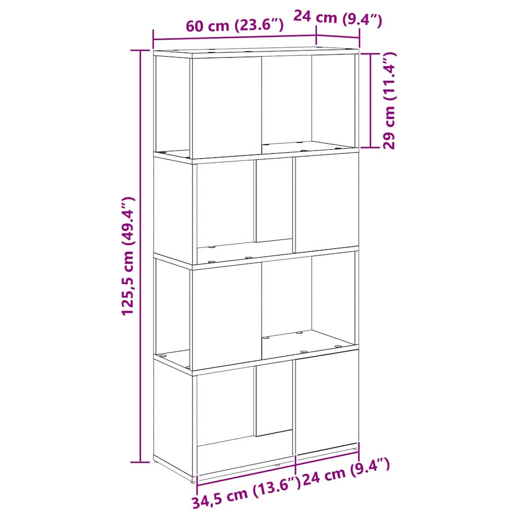 TV szekrény garnitúra 60 x 24 x 125,5 cm Barna Szerelt Fa