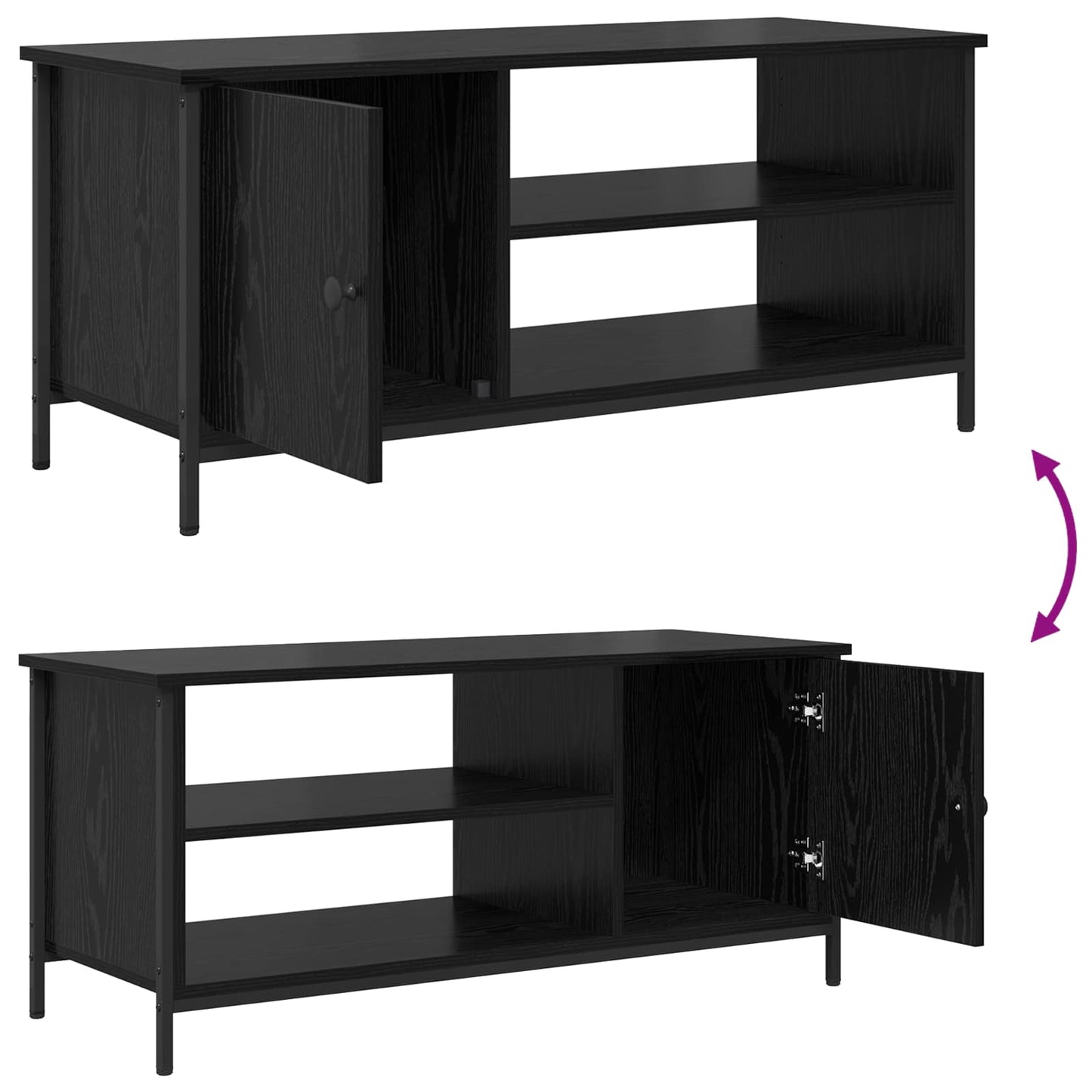 TV szekrény Fekete tölgy 100 x 40 x 45 cm Faanyag