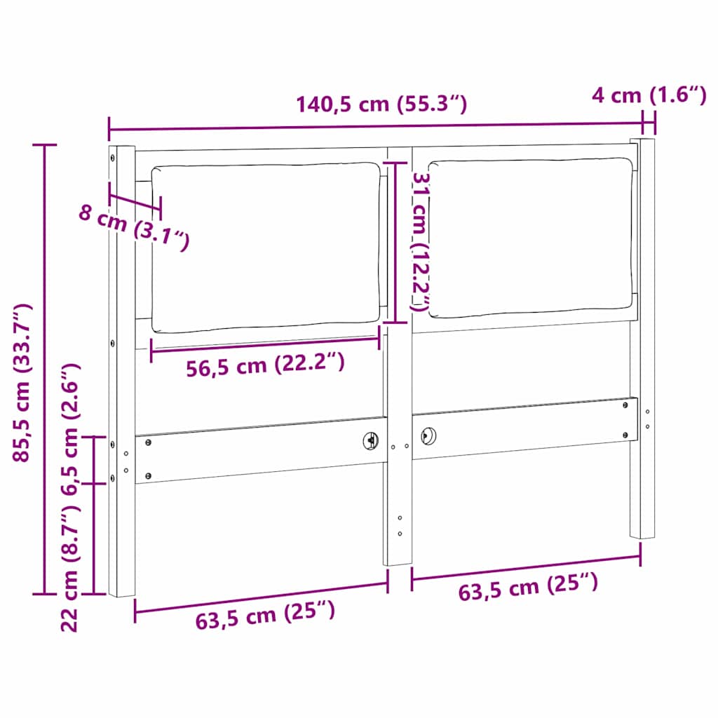 Fejtámla Egyéb Barna 135 cm Tömör fenyőfa