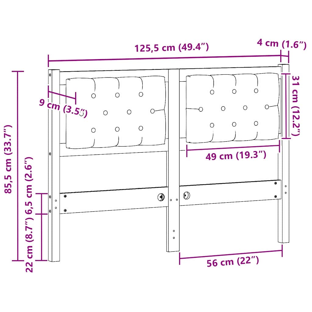 Fejtámla Egyéb Barna és taupe 120 cm Tömör fenyőfa