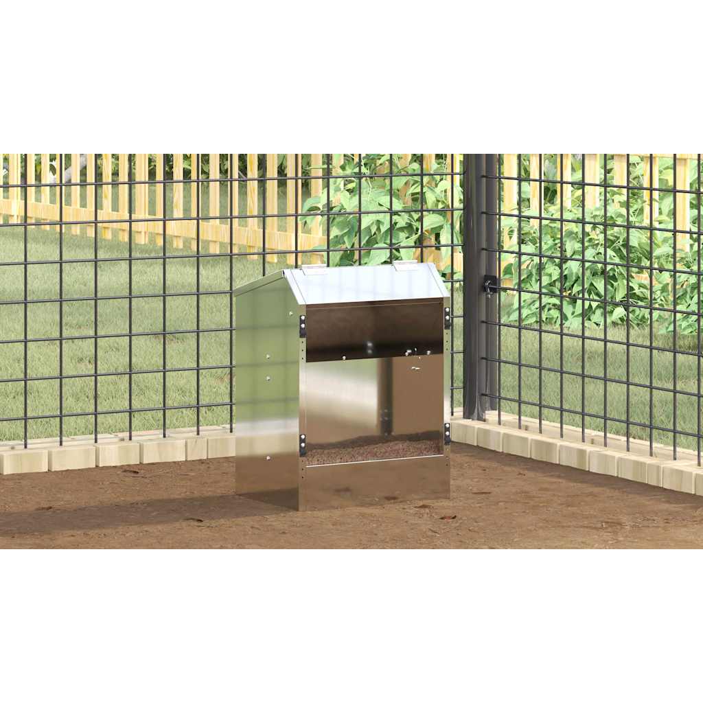 Nyúl Etető Ezüst 64.5 x 25.5 x 45.5 cm Horganyzott acél