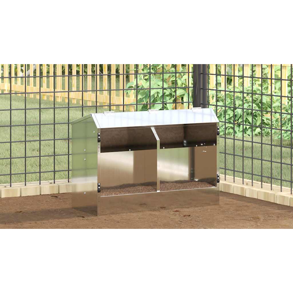 Nyúl Etető Ezüst 64.5 x 25.5 x 45.5 cm Horganyzott acél
