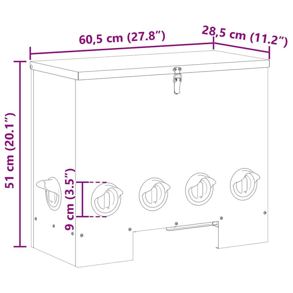 Csirke etető 2 pcs Olajzöld 60,5 x 29 x 51 cm