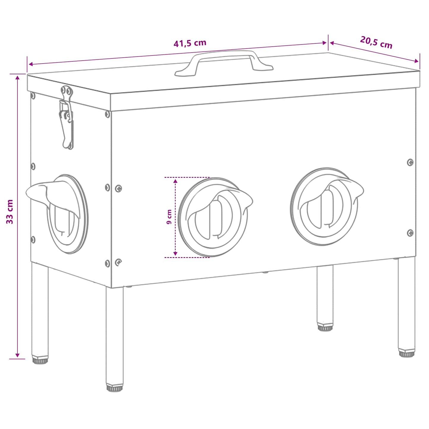 Csirke etető 2 pcs Ezüst 41,5 x 20,5 x 33 cm Horganyzott acél