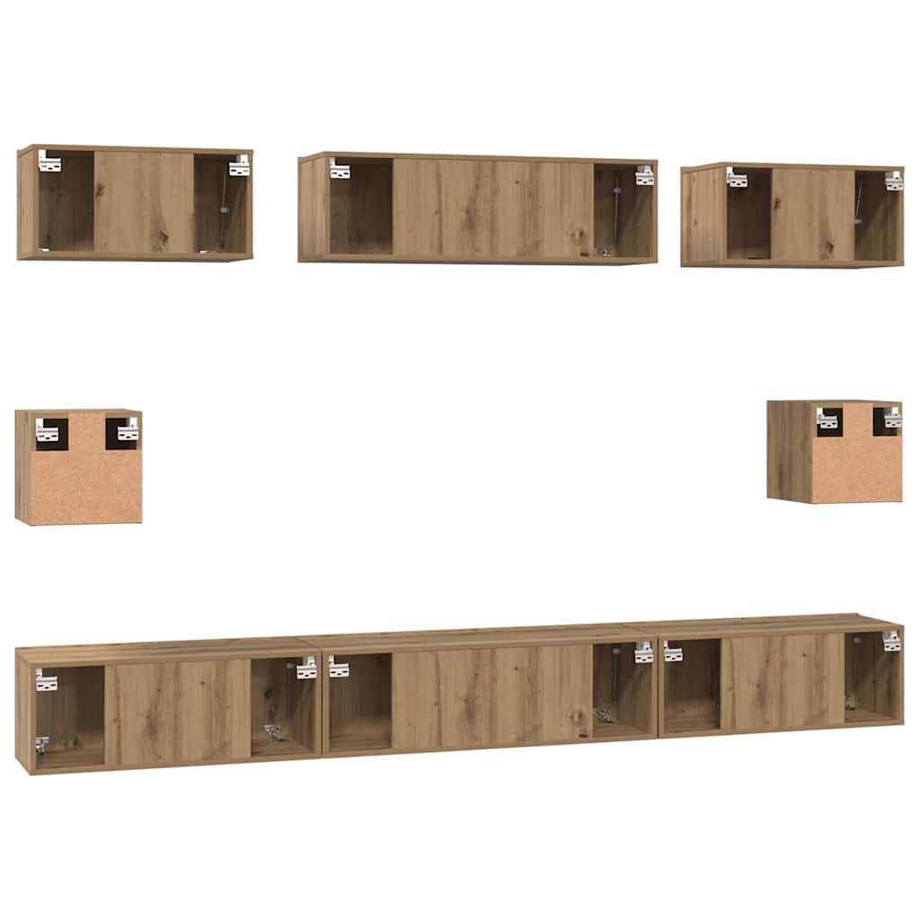 TV szekrény garnitúra 8 pcs Artisan tölgy Faanyag