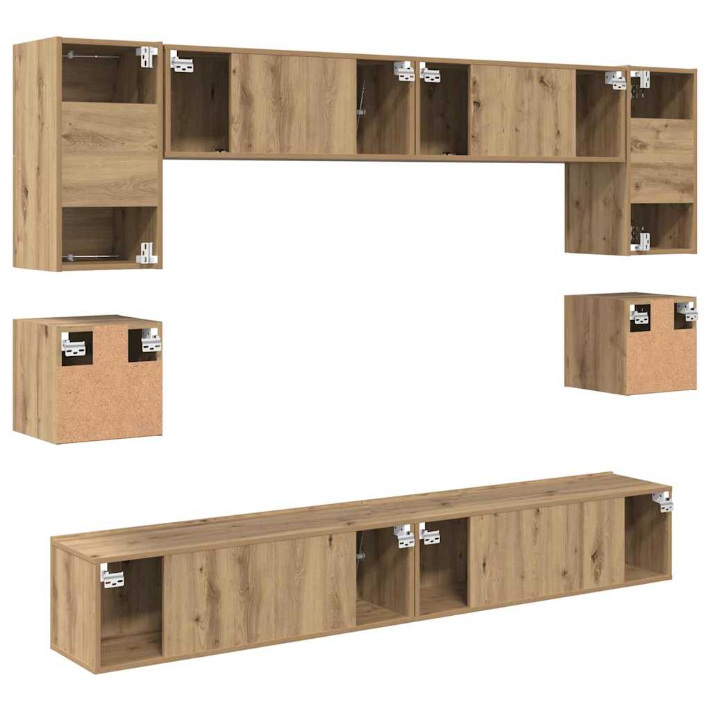 TV szekrény garnitúra 8 pcs Artisan tölgy Faanyag