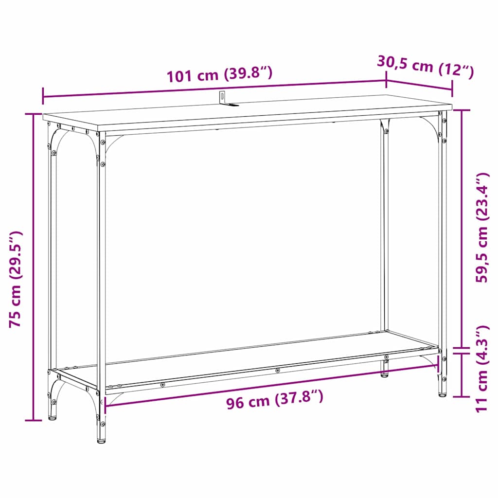 Konzolasztal Régi fa 101 x 30.5 x 75 cm Szerelt fa