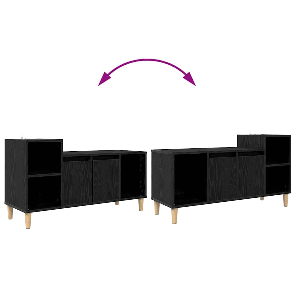 TV szekrény 100 x 35 x 55 cm Fekete tölgy Szerelt Fa