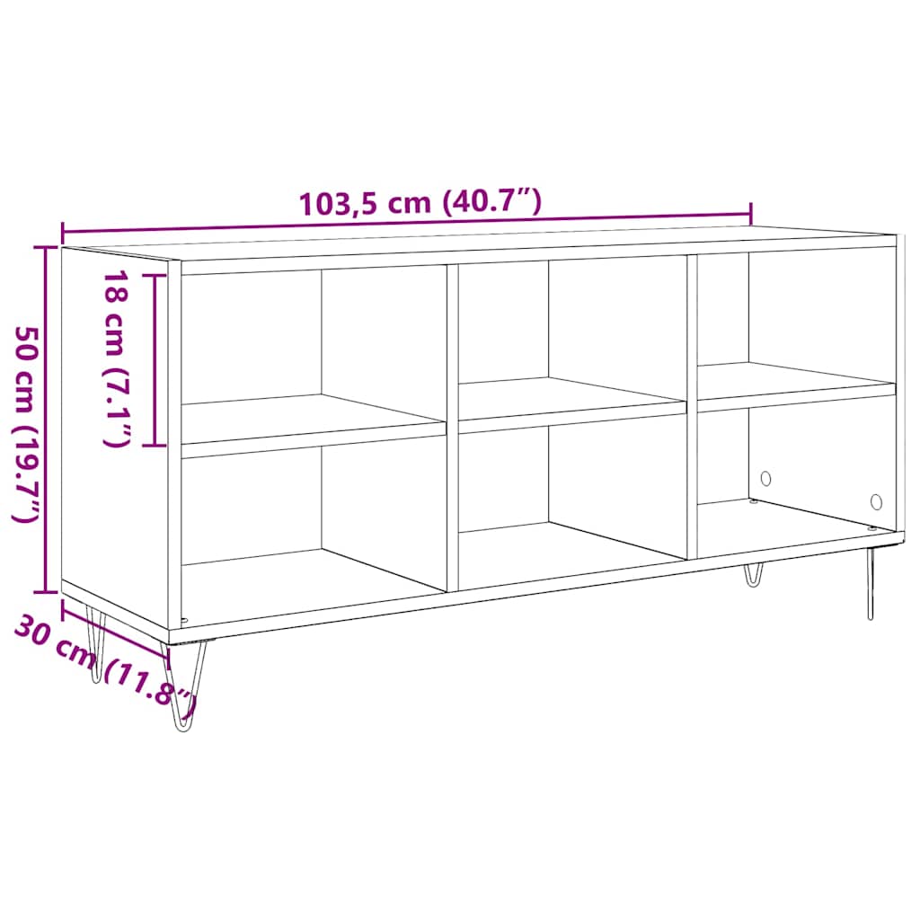 TV szekrény Öreg fa 103,5 x 30 x 50 cm Faanyag