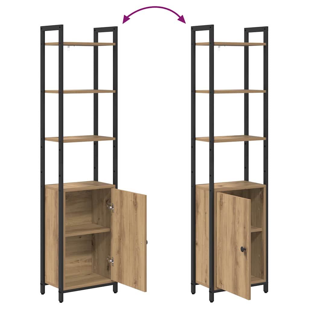 Könyvespolc 6 szintes 40 x 24 x 161 cm Szerelt Fa Artisan tölgy