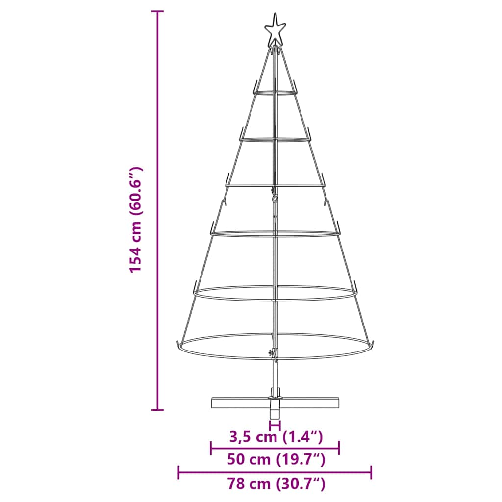 Karácsonyi kúp fa állvánnyal Fekete 154 cm Acél