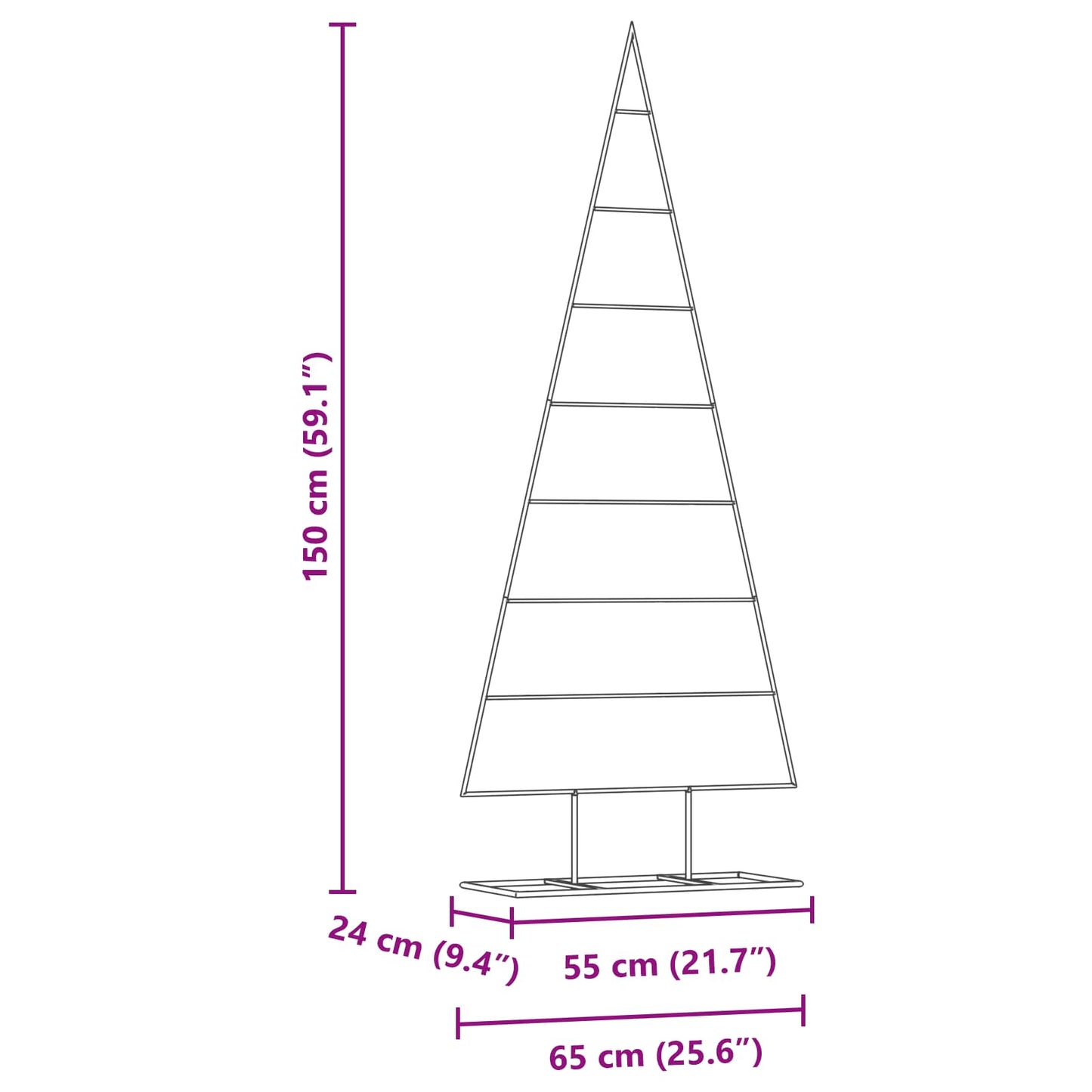 Fém karácsonyfa állvánnyal Arany 150 cm Porszórt Acél