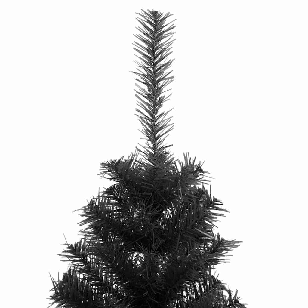 Karácsonyfa 150 LED-del állvánnyal Fekete 150 cm PVC