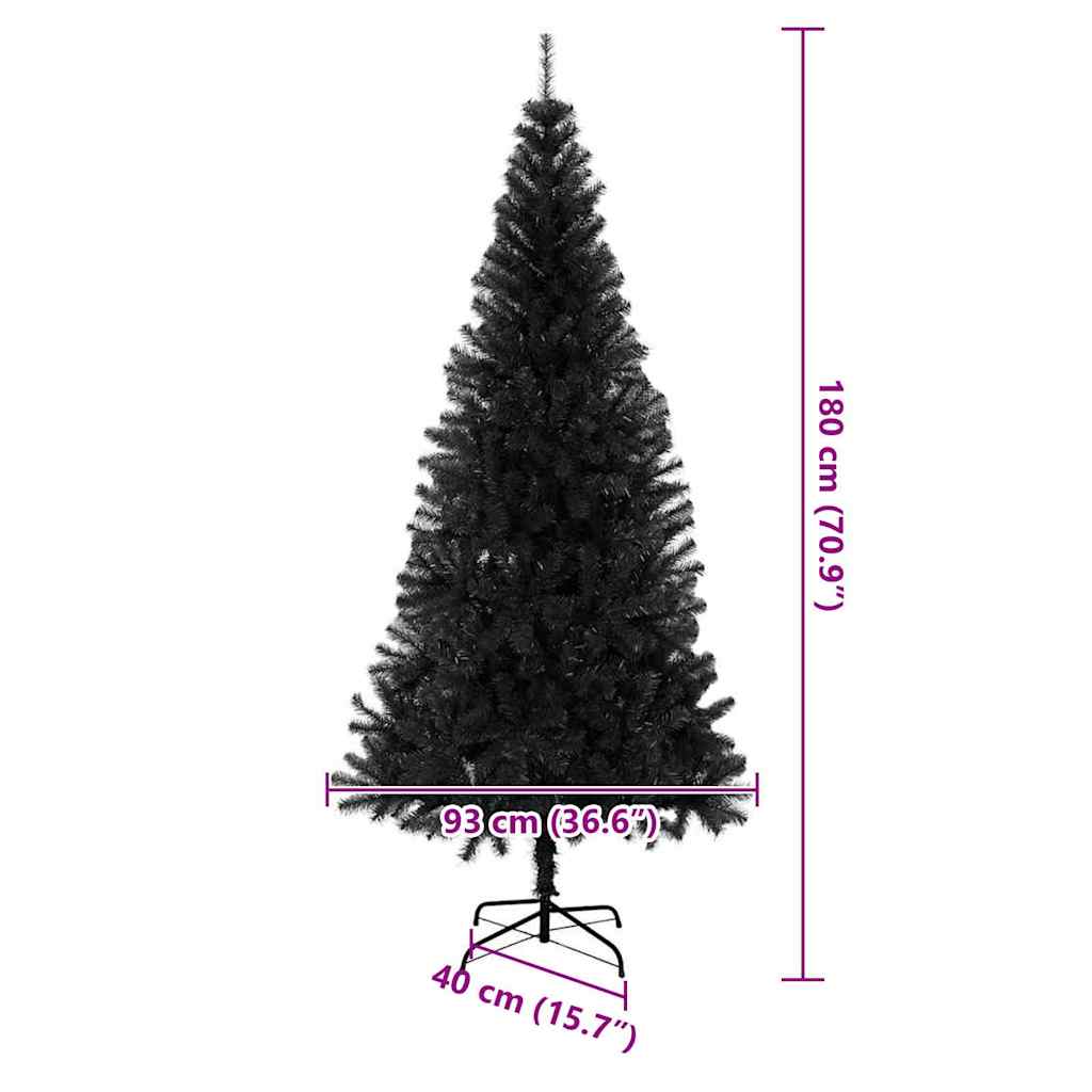 Karácsonyfa Fekete 180 cm PVC