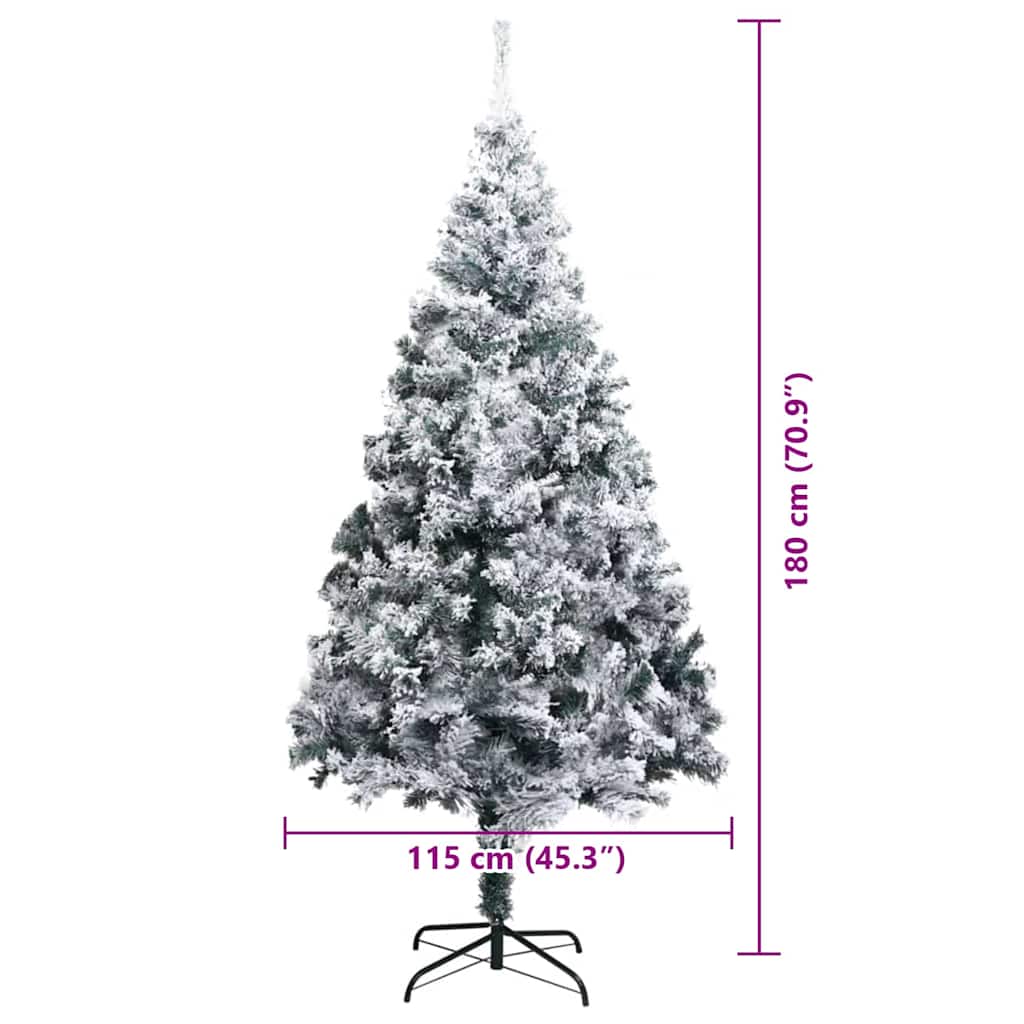 Mű karácsonyfa 300 LED-del Fehér 180 cm PVC és Acél és Műanyag