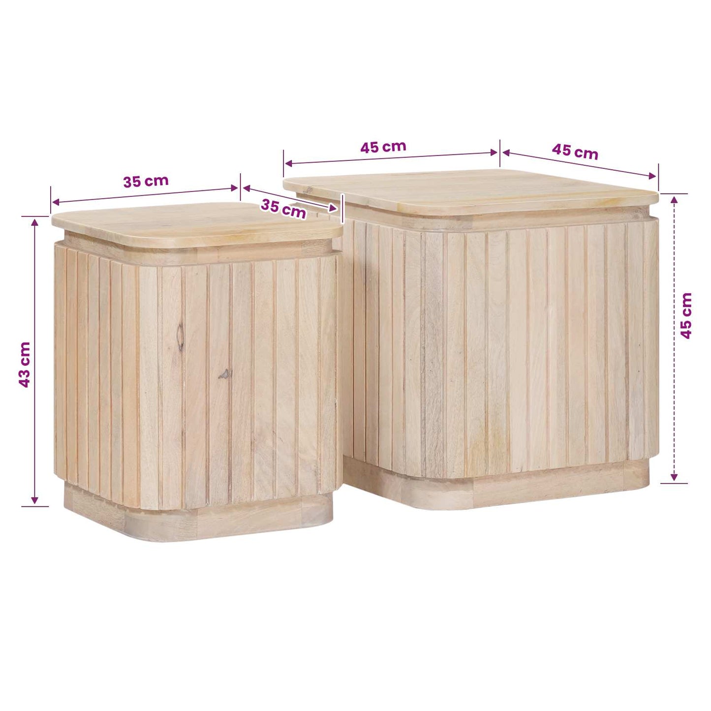 Kézműves Oldaltámasz Készlet 2 pcs Fehér 45 x 45 x 45 cm