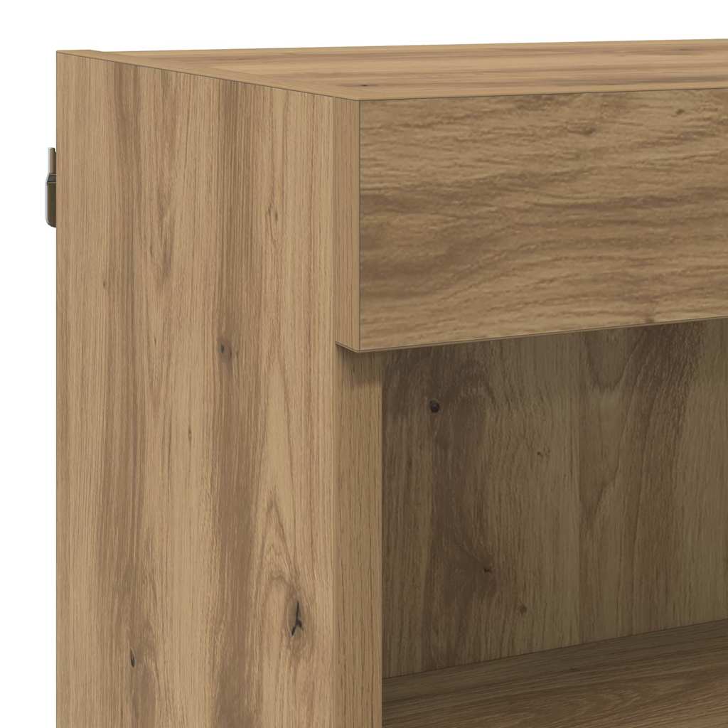 TV Fali Egységek LED-del 6 pcs Artisan tölgy Faanyag