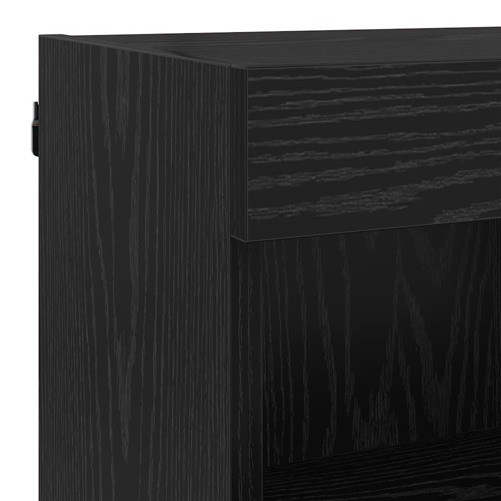 TV Fali Egységek LED-del 6 pcs Fekete tölgy Faanyag
