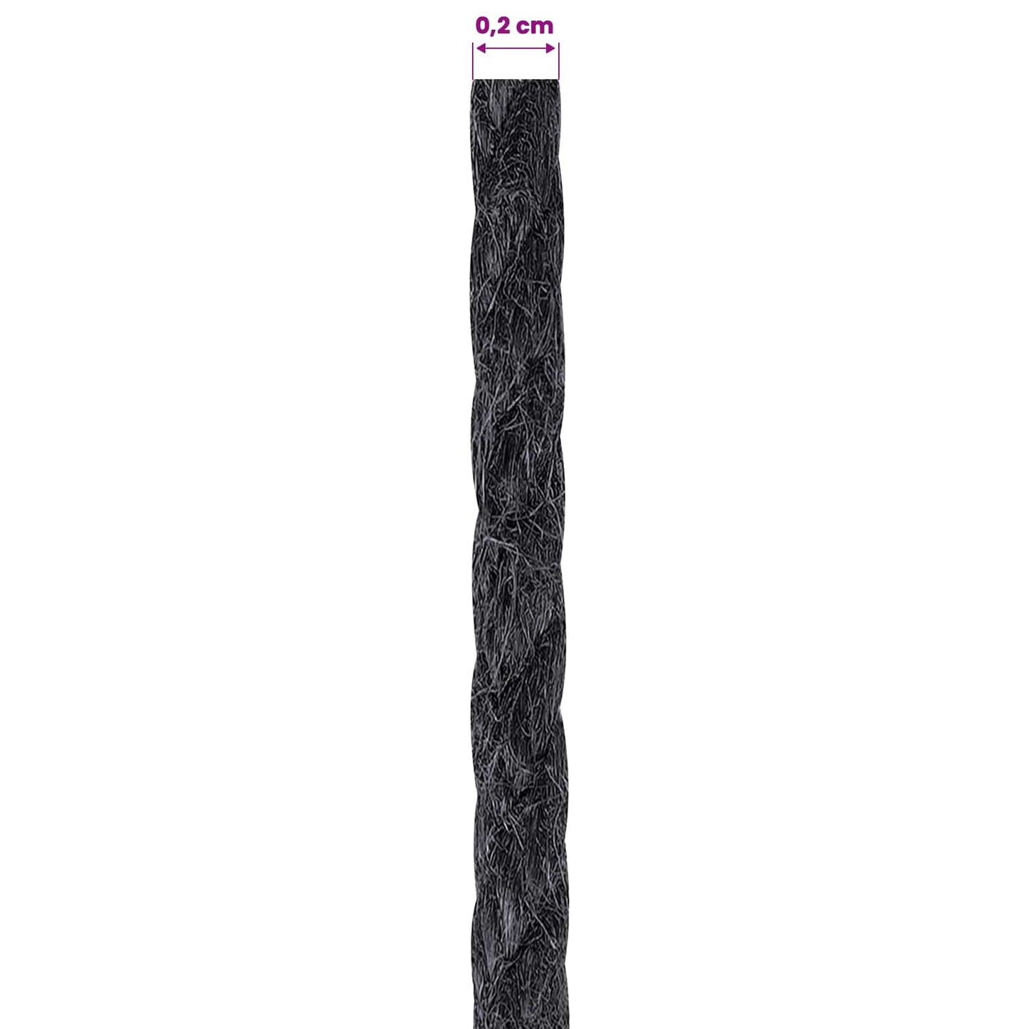 Jutaszál 10 db 2 mm Fekete 100% Tossa kender