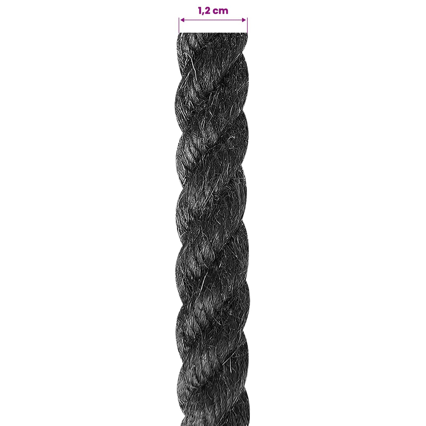 Juta Kötél 12 mm Fekete 100% Tossa kender