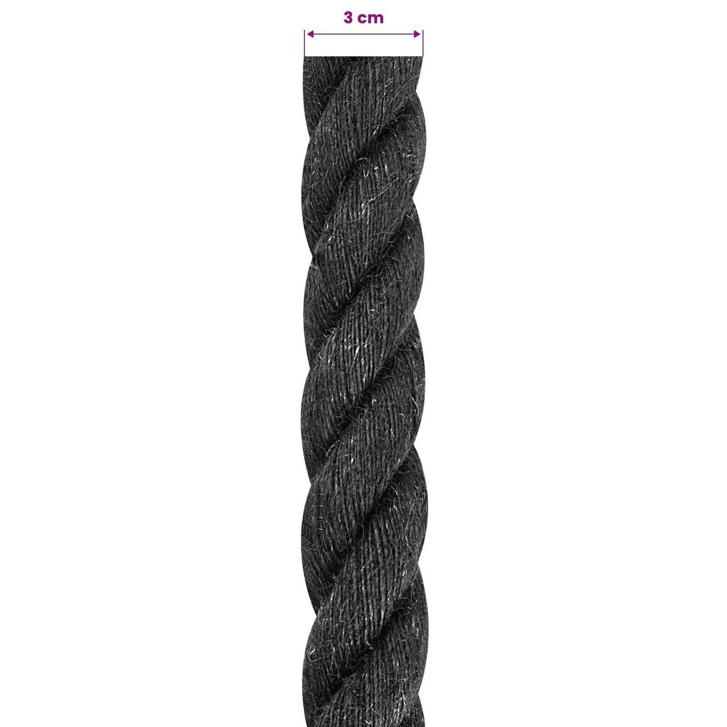 Juta Kötél 30 mm Fekete 100% Tossa kender