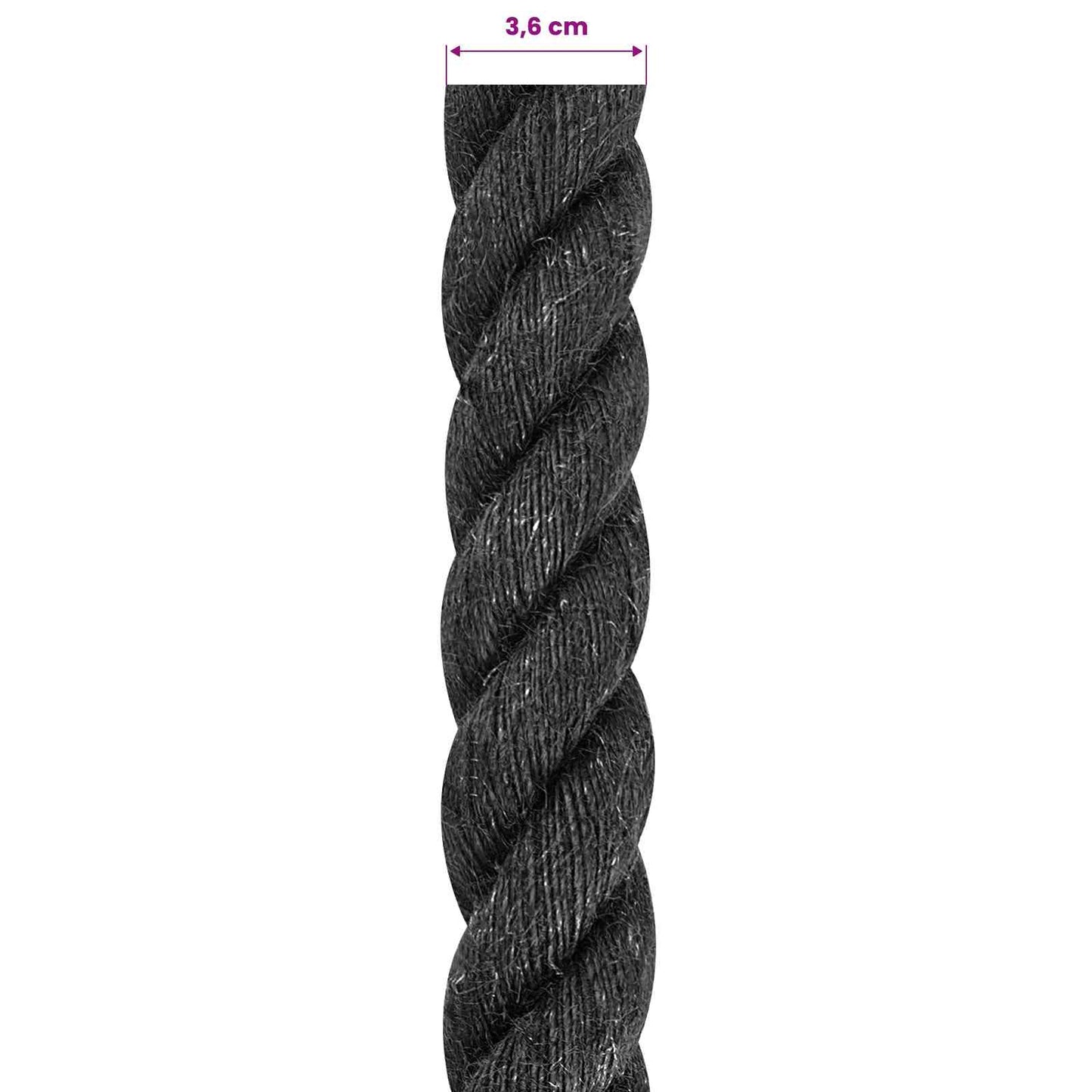 Juta Kötél 36 mm Fekete 100% Tossa kender