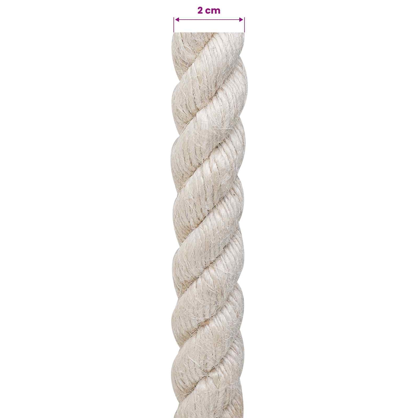 Juta Kötél 20 mm Fehér 100% Tossa kender