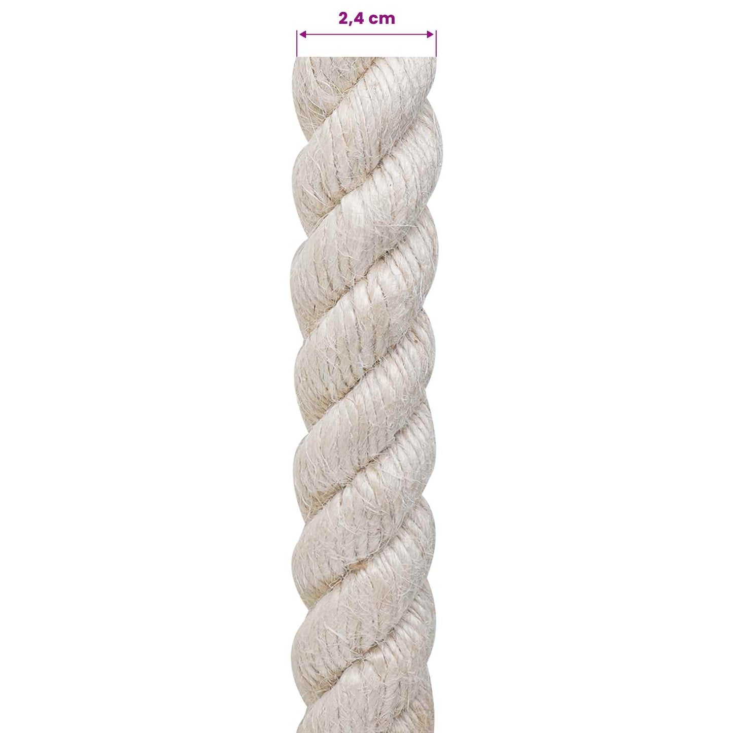 Juta Kötél 24 mm Fehér 100% Tossa kender