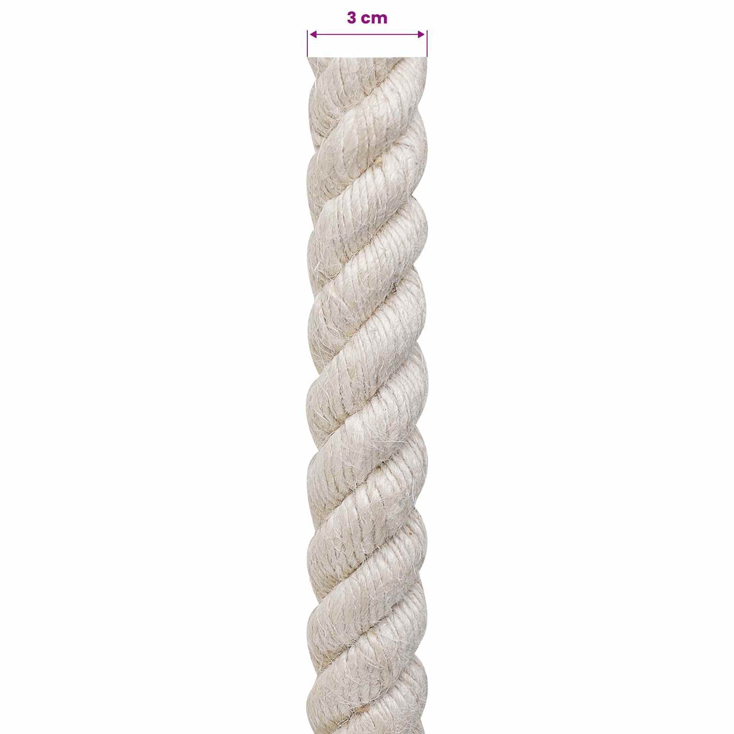 Juta Kötél 30 mm Fehér 100% Tossa kender