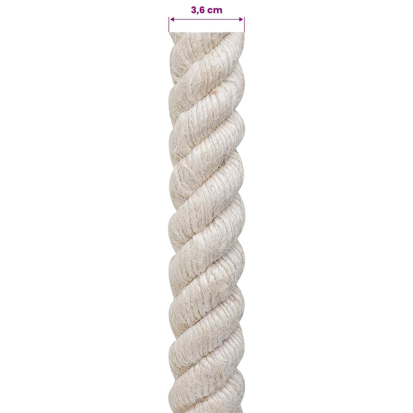 Juta Kötél 36 mm Fehér 100% Tossa kender