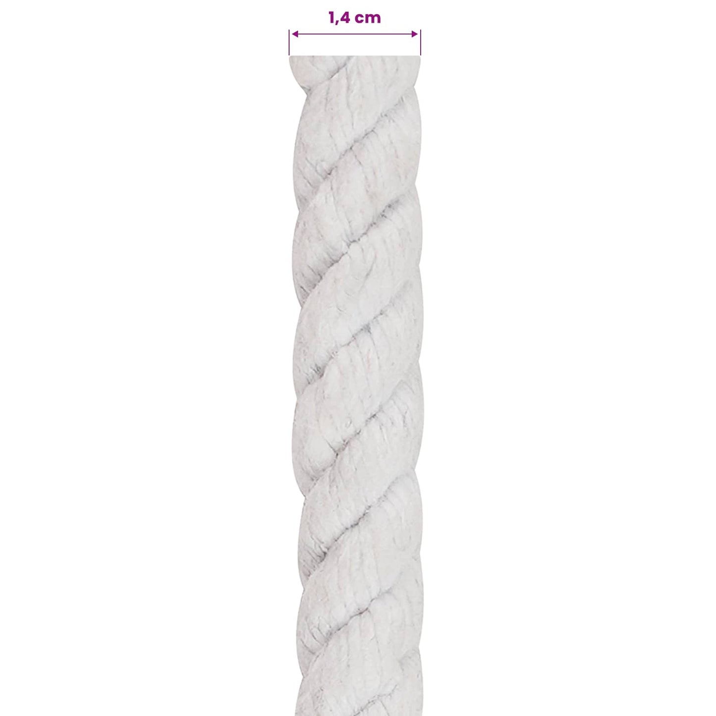 Pamut Kötél 14 mm 100 m Fehér 100% Pamut