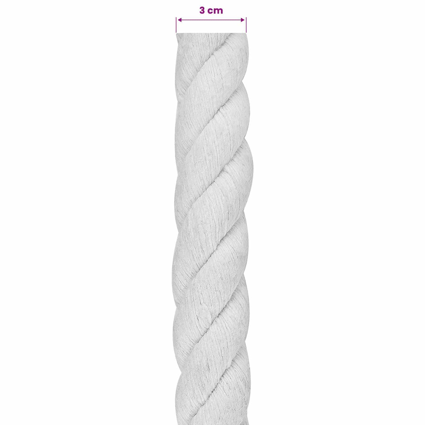 Pamut Kötél 30 mm 50 m Fehér 100% Pamut