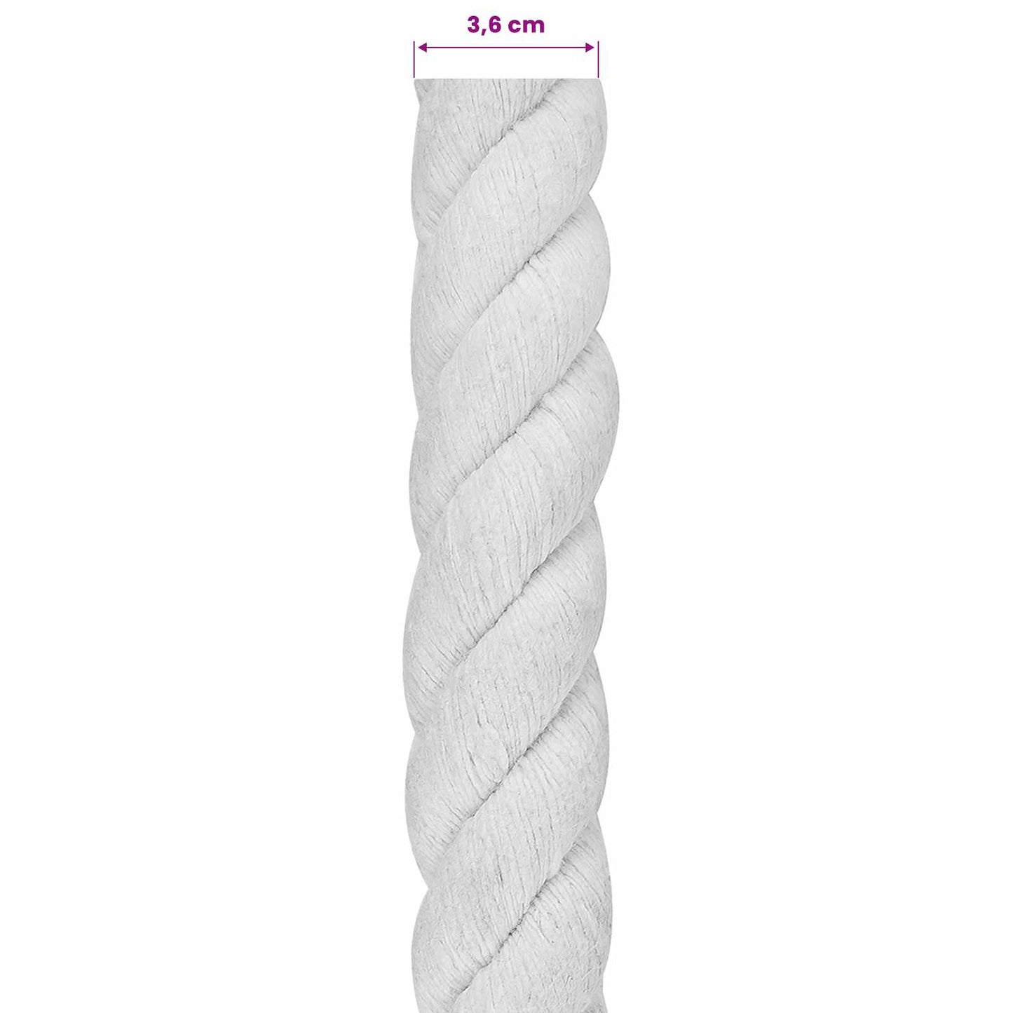 Pamut Kötél 36 mm 10 m Fehér 100% Pamut