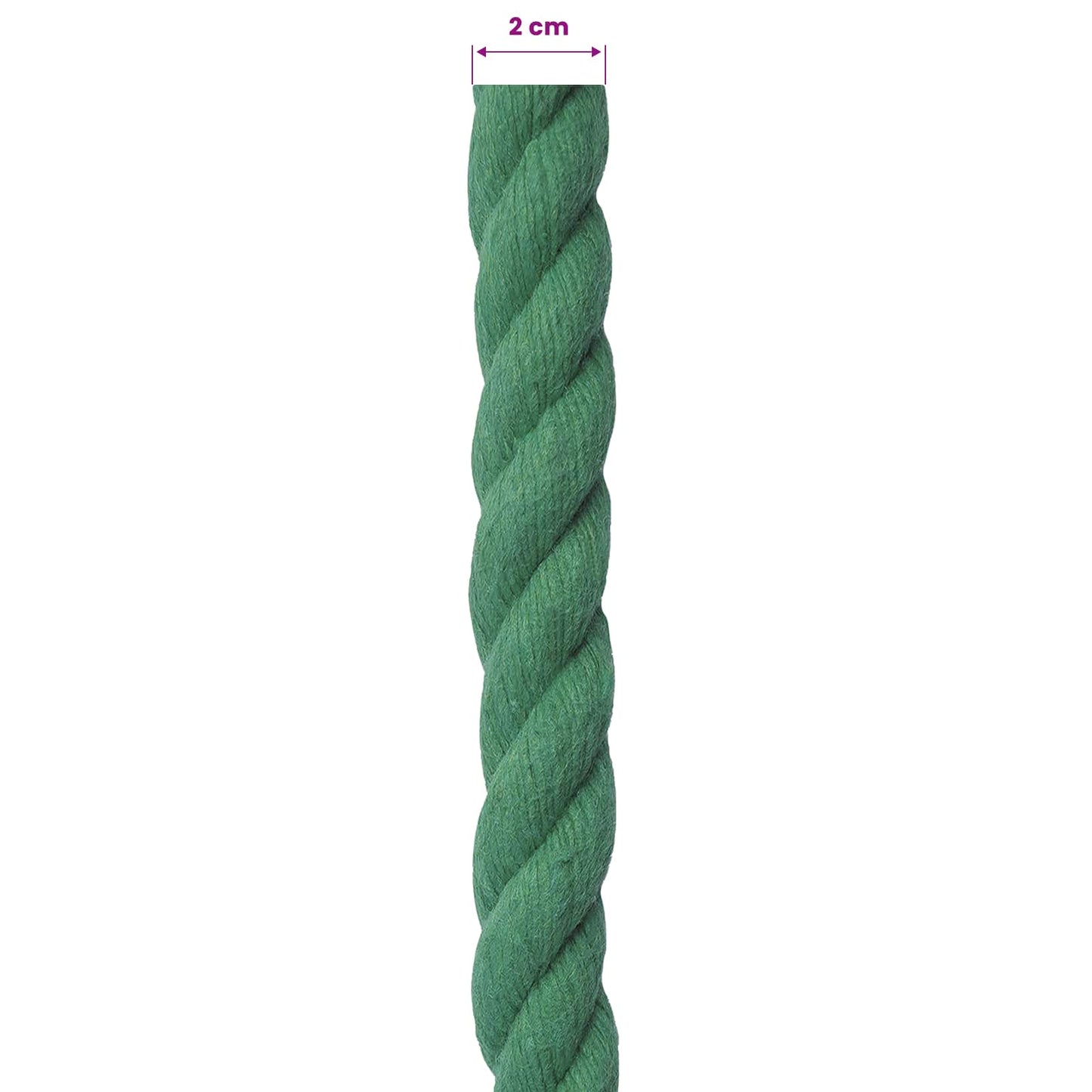 Pamut Kötél 20 mm 50 m Zöld 100% Pamut