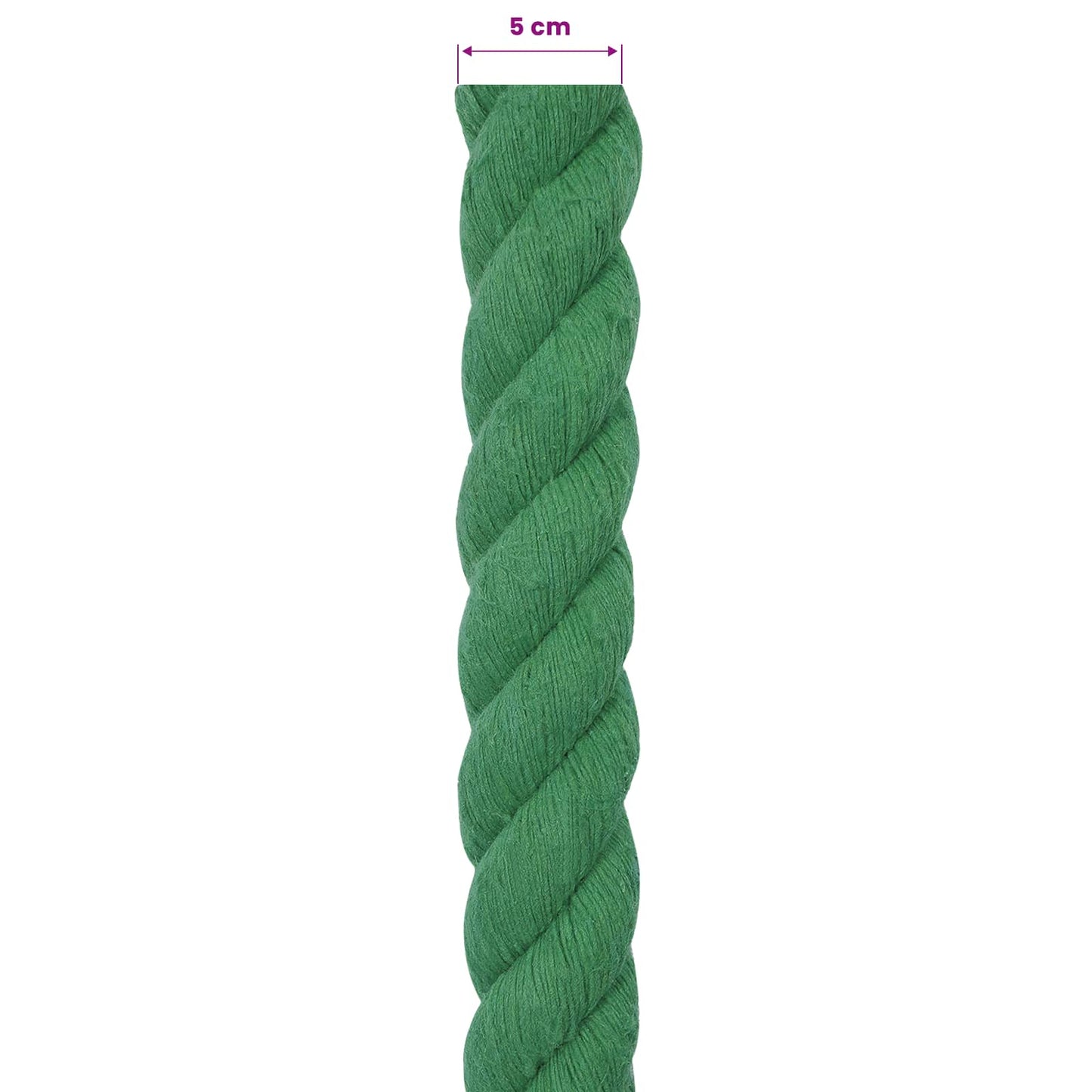 Pamut Kötél 50 mm 5 m Zöld 100% Pamut