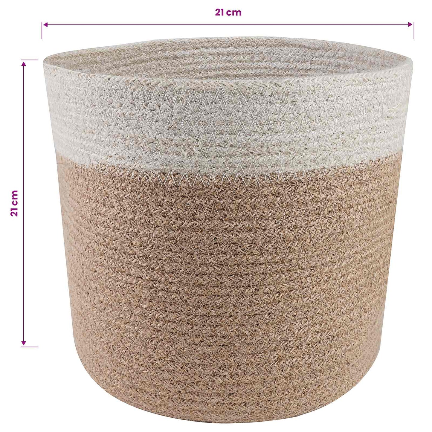 Növényi Cserép Készlet 2 db Természetes és Fehér Ø 21 x 21 cm
