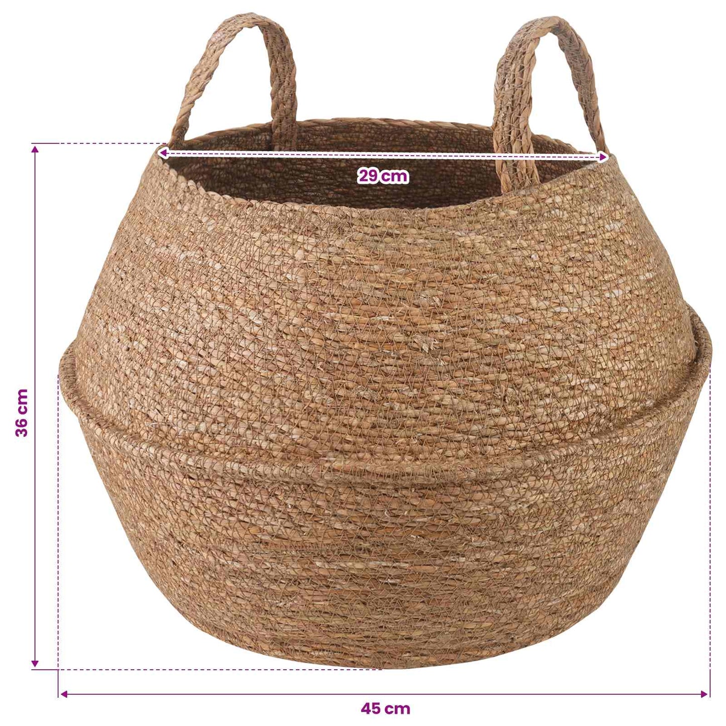 Kézi növényedény 2 db Természetes Ø 45 x 36 cm 100% Tengeri fű