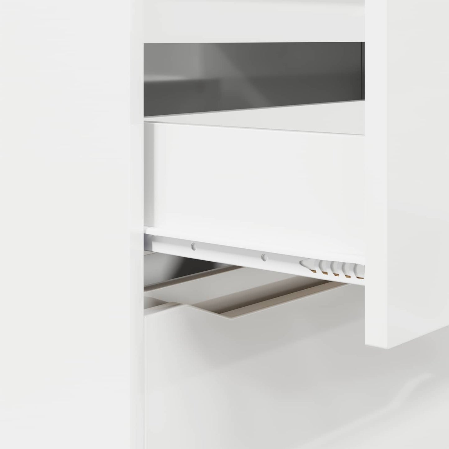 Tárolószekrény 60 x 48 x 81 cm Szerelt Fa Magas Fényű Fehér